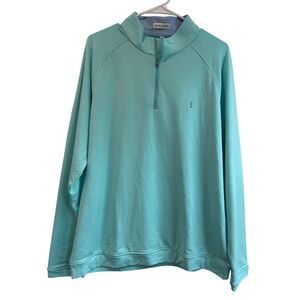 Peter‎ Millar Beaumont Performance Turquoise Half Zip Lantern Logo Large